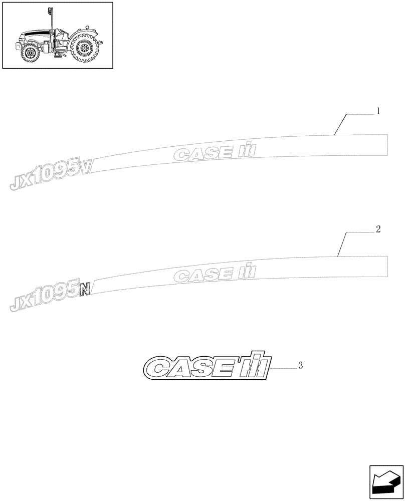 Схема запчастей Case IH JX1095N - (1.98.2) - DECALS MODELS IDENTIFICATION (13) - DECALS