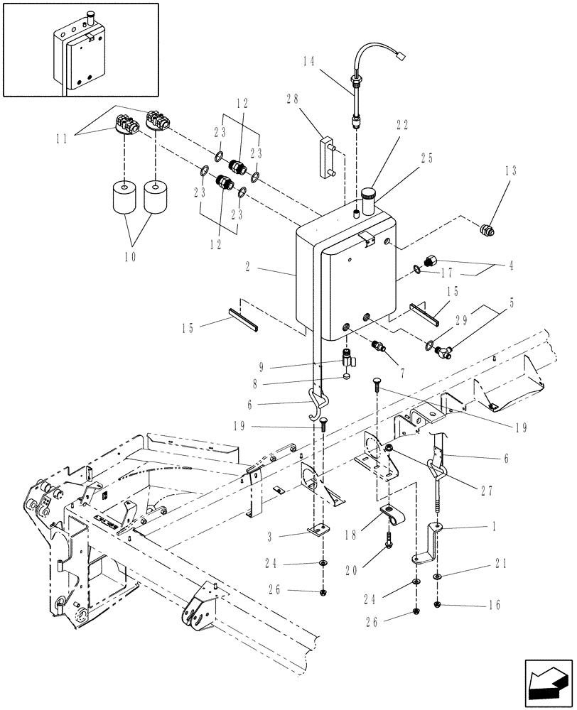 Схема запчастей Case IH WD1903 - (07.01[2]) - HYDRAULIC RESERVOIR, WD1903 & WD2303 (07) - HYDRAULICS