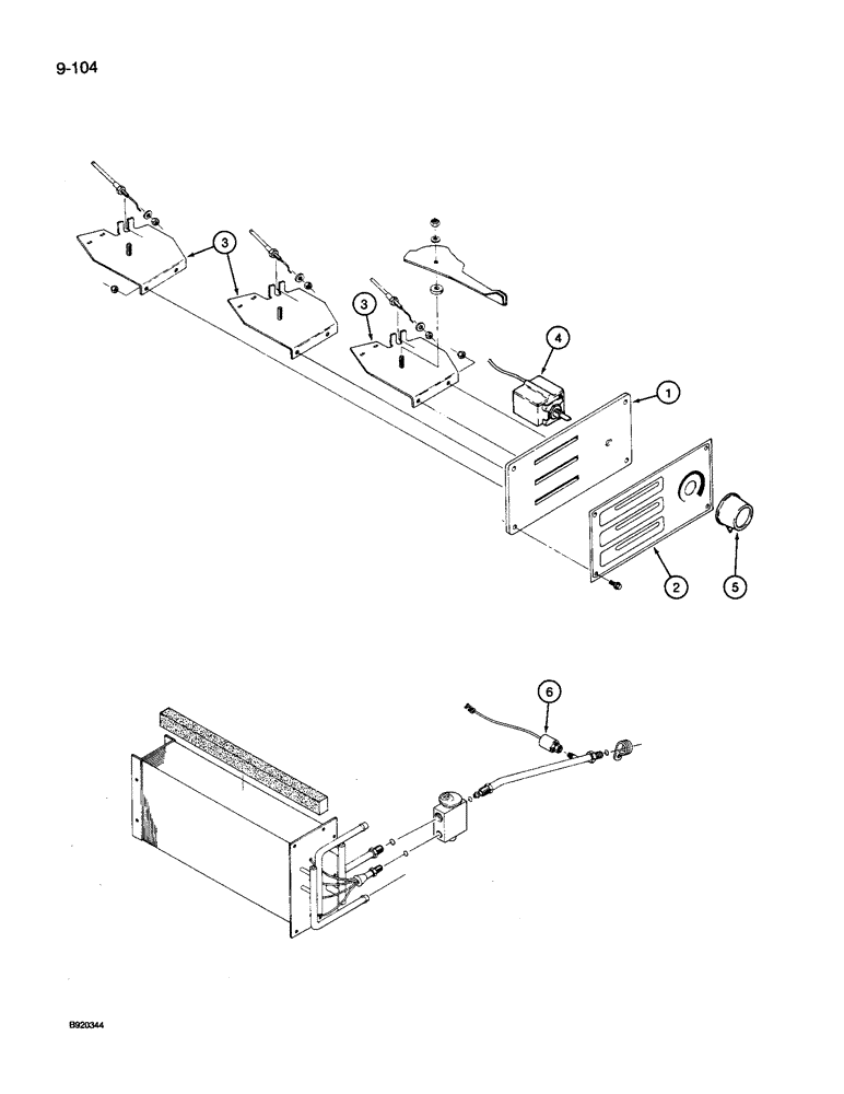 Схема запчастей Case IH 9250 - (9-104) - AIR CONDITIONING THERMOSTAT KIT, PRIOR TO P.I.N. JCB0028400 (09) - CHASSIS/ATTACHMENTS