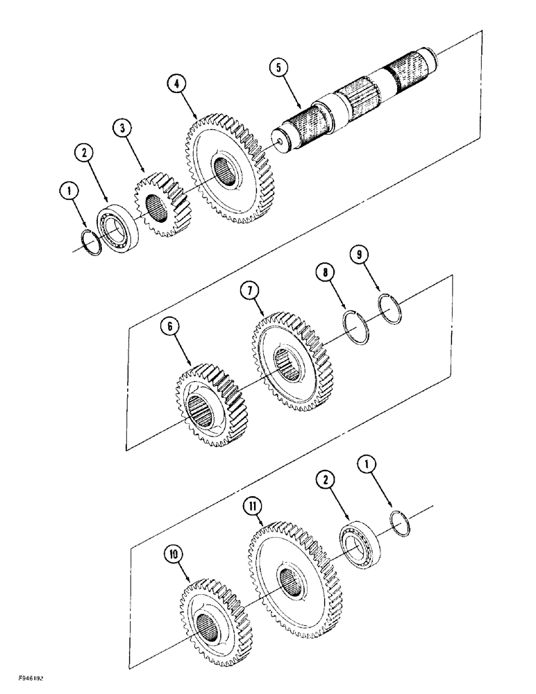 Схема запчастей Case IH 9370 - (6-056) - 12 SPEED SYNCHROSHIFT TRANSMISSION ASSEMBLY, FOURTH SHAFT ASSEMBLY (06) - POWER TRAIN