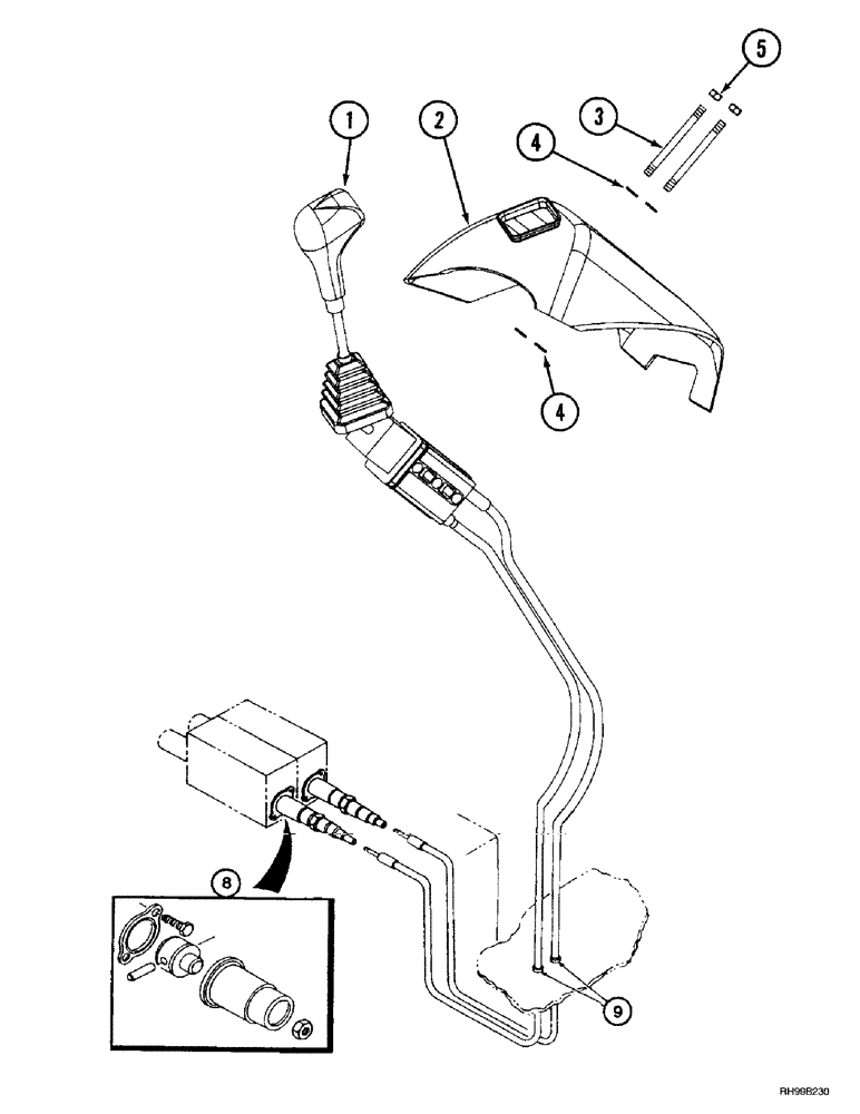 Схема запчастей Case IH L500 - (8-032) - HYDRAULIC CONTROLS - MOUNTING (2 FUNCTION CX70 - CX100) (08) - HYDRAULICS