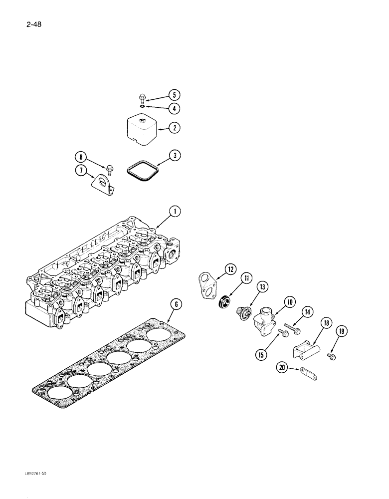 Схема запчастей Case IH 1822 - (2-48) - CYLINDER HEAD COVERS AND GASKET 6TA-590 ENGINE (01) - ENGINE