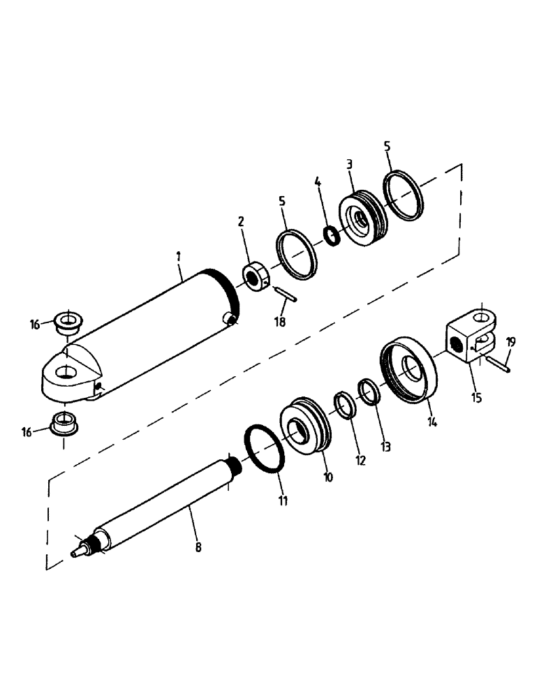 Схема запчастей Case IH 7700 - (B02-08) - HYDRAULIC CYLINDER, ELEVATOR SLEW Hydraulic Components & Circuits