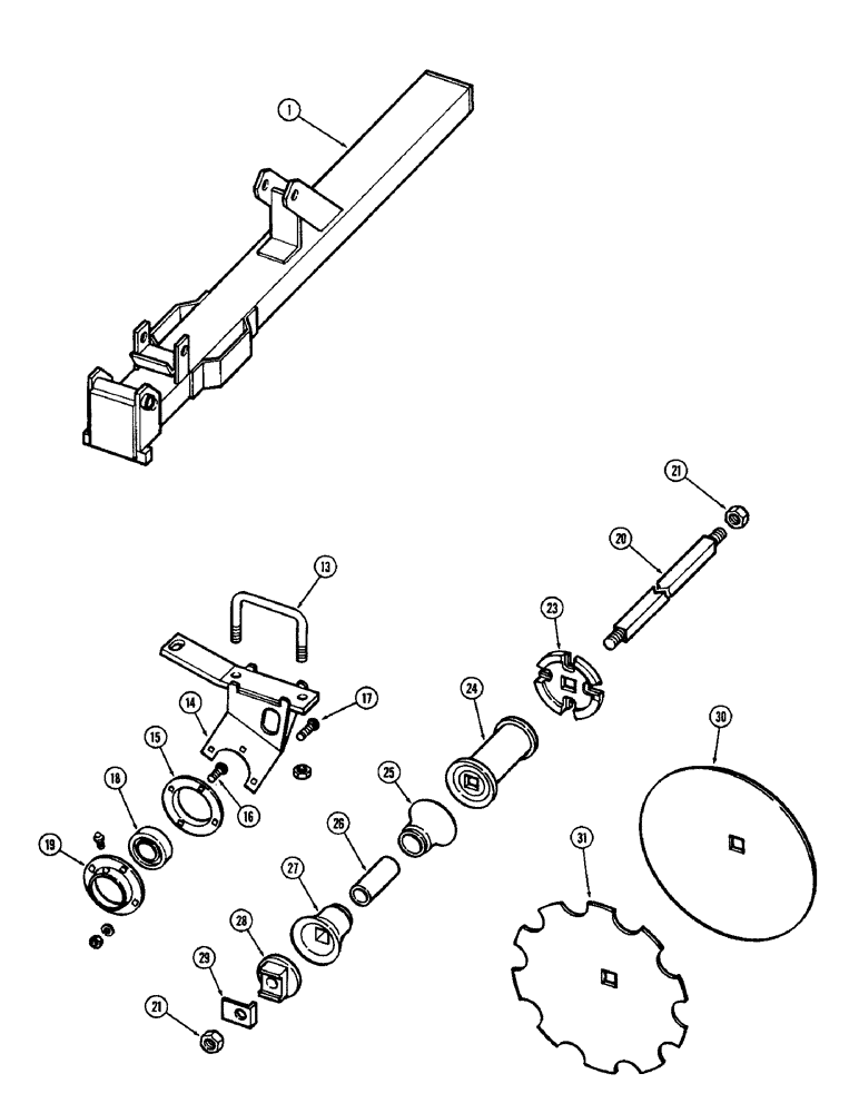 Схема запчастей Case IH F21H - (096) - FRONT RIGHT GANG, 7 INCH SPACING, F21H, F21-H-7-214, 228, 242 & 256 