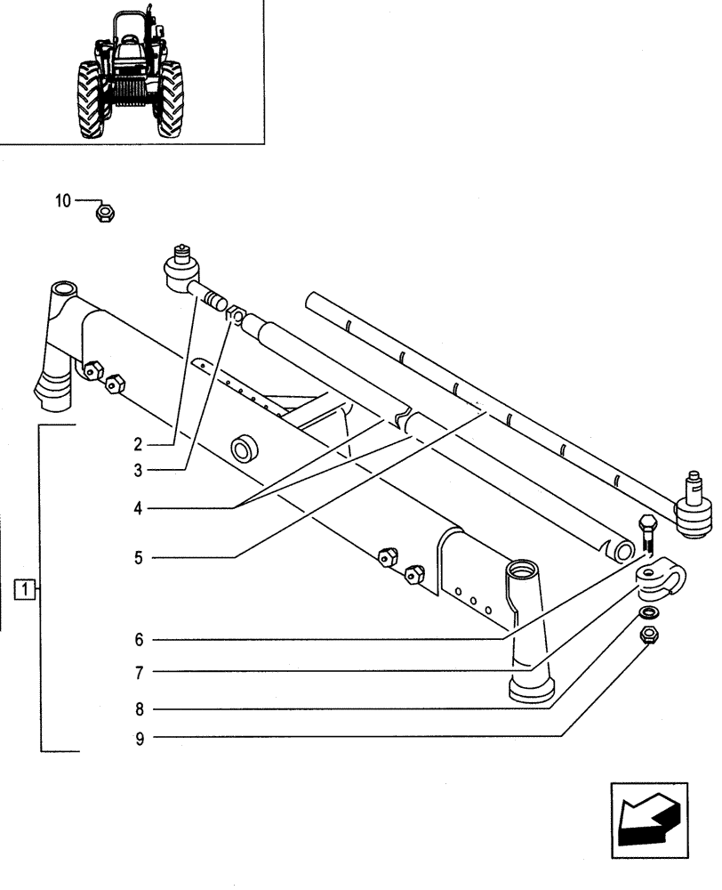 Схема запчастей Case IH JX90 - (1.63.4/01) - STEERING TIE-ROD - TIE-ROD - FOR HIGH CLEARANCE VERSION (04) - FRONT AXLE & STEERING