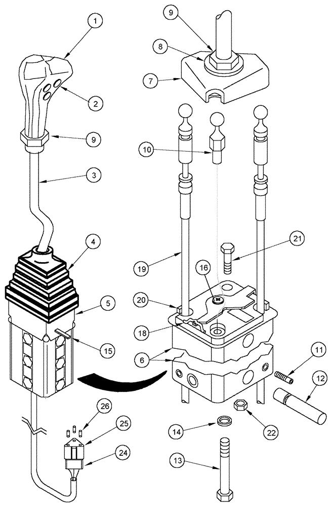 Схема запчастей Case IH L405 - (08-17) - CONTROL ASSEMBLY 3 FUNCTION C50 - C60 (08) - HYDRAULICS