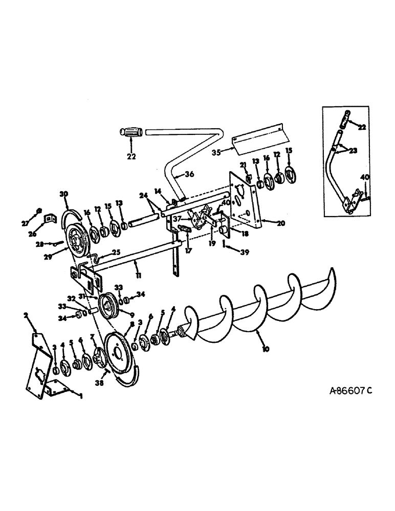 Схема запчастей Case IH 48 - (B-09) - AUGER, AUGER DRIVE AND RELATED PARTS 
