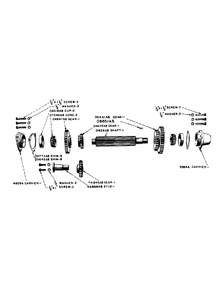 Схема запчастей Case IH DV-SERIES - (070) - SLIDING GEAR SHAFT, D, DC, DO, DV (06) - POWER TRAIN