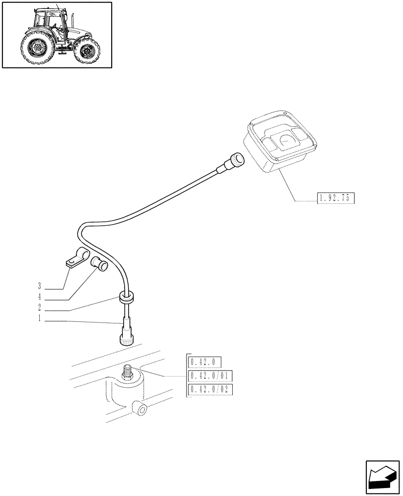 Схема запчастей Case IH JX95 - (1.75.4[03]) - AUXILIARY CABLES - C6660 (06) - ELECTRICAL SYSTEMS