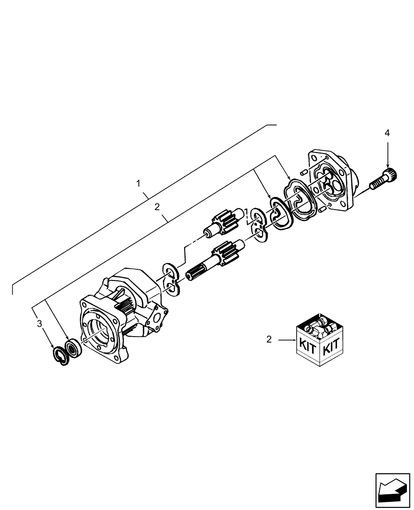 Схема запчастей Case IH DX55 - (04.03.05) - POWER STEERING PUMP ASSEMBLY (04) - FRONT AXLE & STEERING