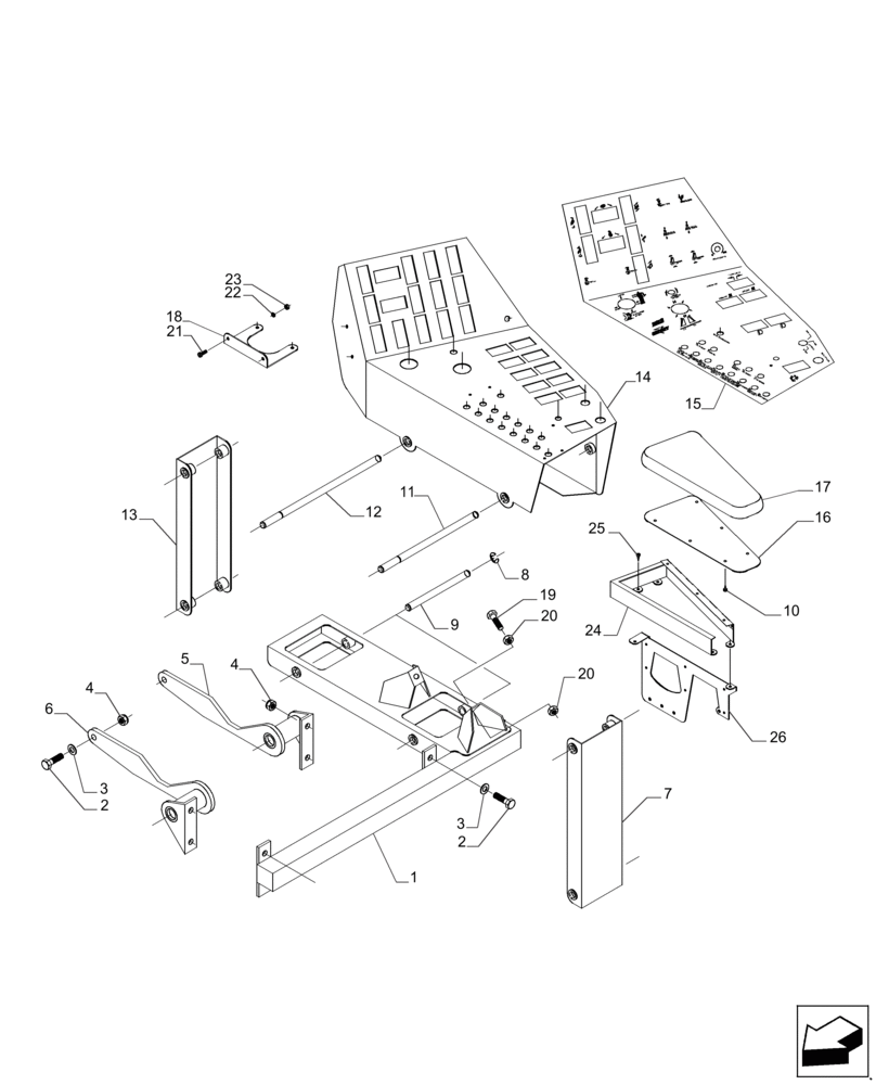 Схема запчастей Case IH 7700 - (A11.04[01]) - Cabin Console (90) - PLATFORM, CAB, BODYWORK AND DECALS