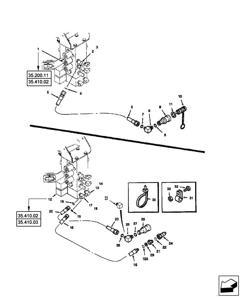 Схема запчастей Case IH 2577 - (35.420.01) - HYDRAULICS - REEL LIFT AND FORE/AFT (35) - HYDRAULIC SYSTEMS