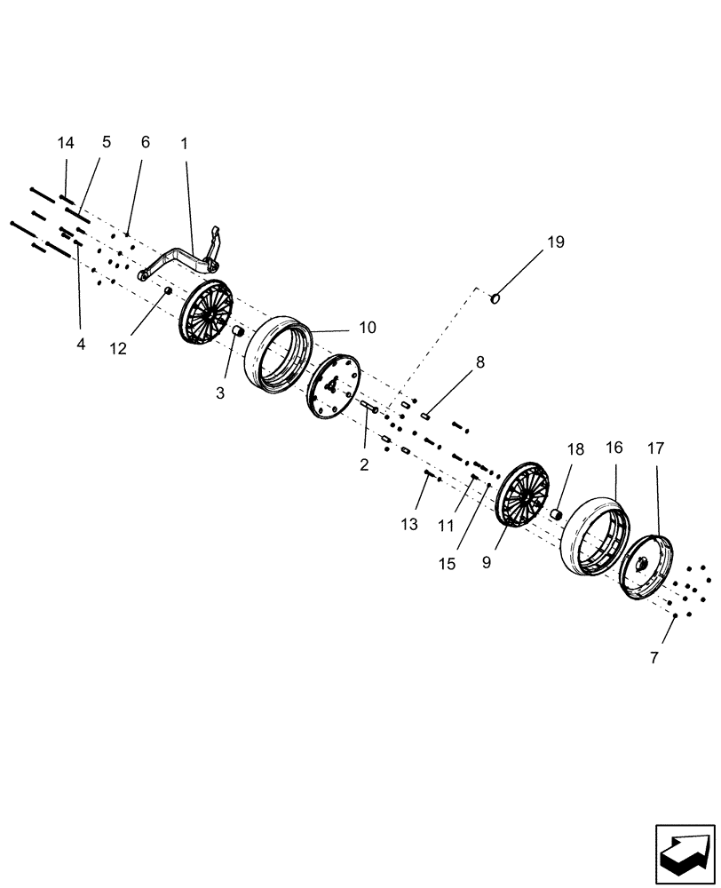 Схема запчастей Case IH 1220 - (75.200.01[01]) - DUAL GAUGE WHEEL ATTACHMENT - BSN Y9S007001 (75) - SOIL PREPARATION