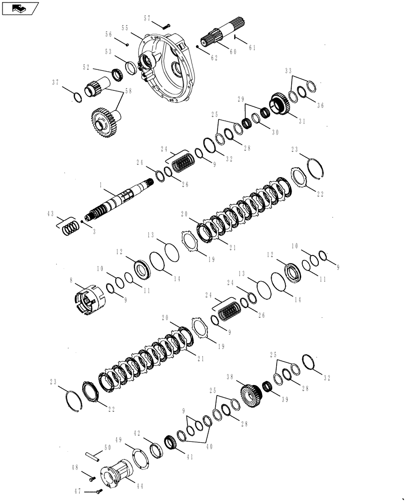 Схема запчастей Case IH MAGNUM 290 - (21.113.AT[02]) - POWERSHIFT - SPEED TRANSMISSION, INPUT SHAFT WITH CREEP/19 SPEED OR 50 KPH TRANSMISSION (21) - TRANSMISSION
