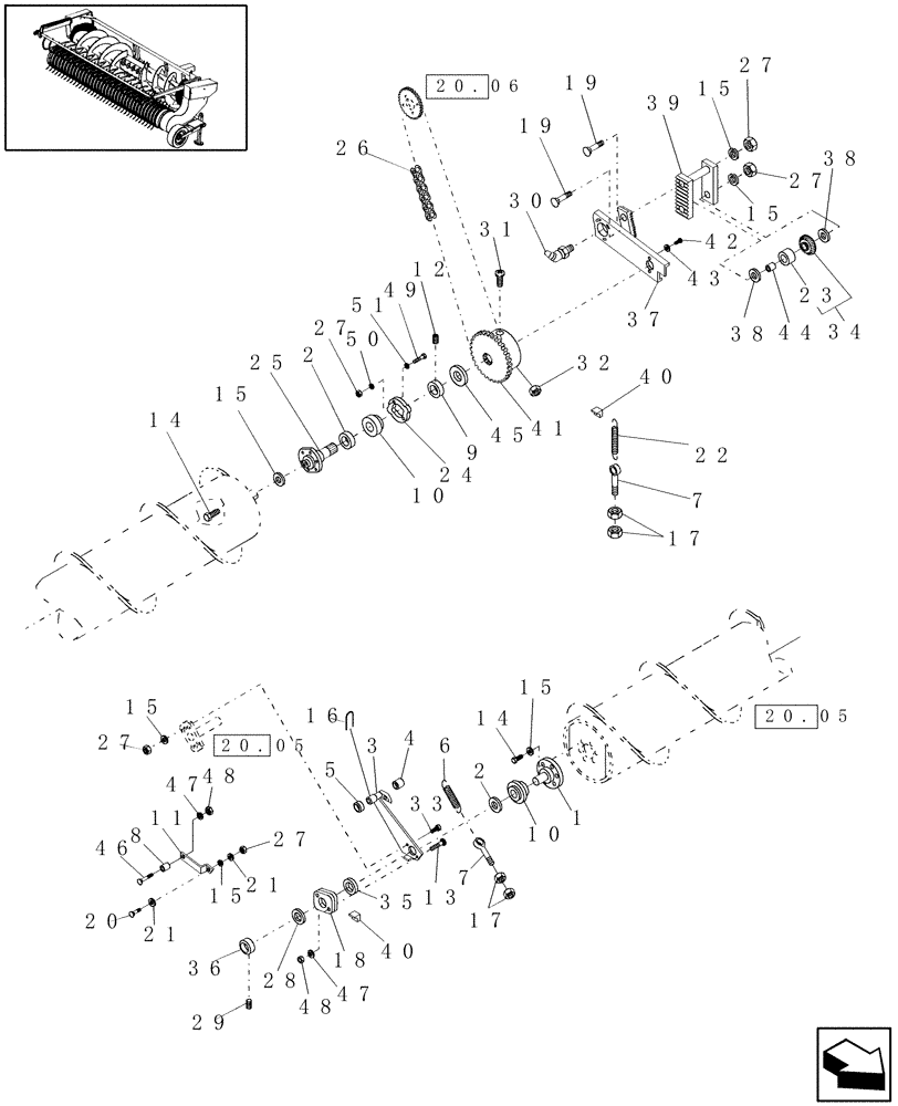 Схема запчастей Case IH HDX20P - (20.04) - AUGER DRIVE (58) - ATTACHMENTS/HEADERS