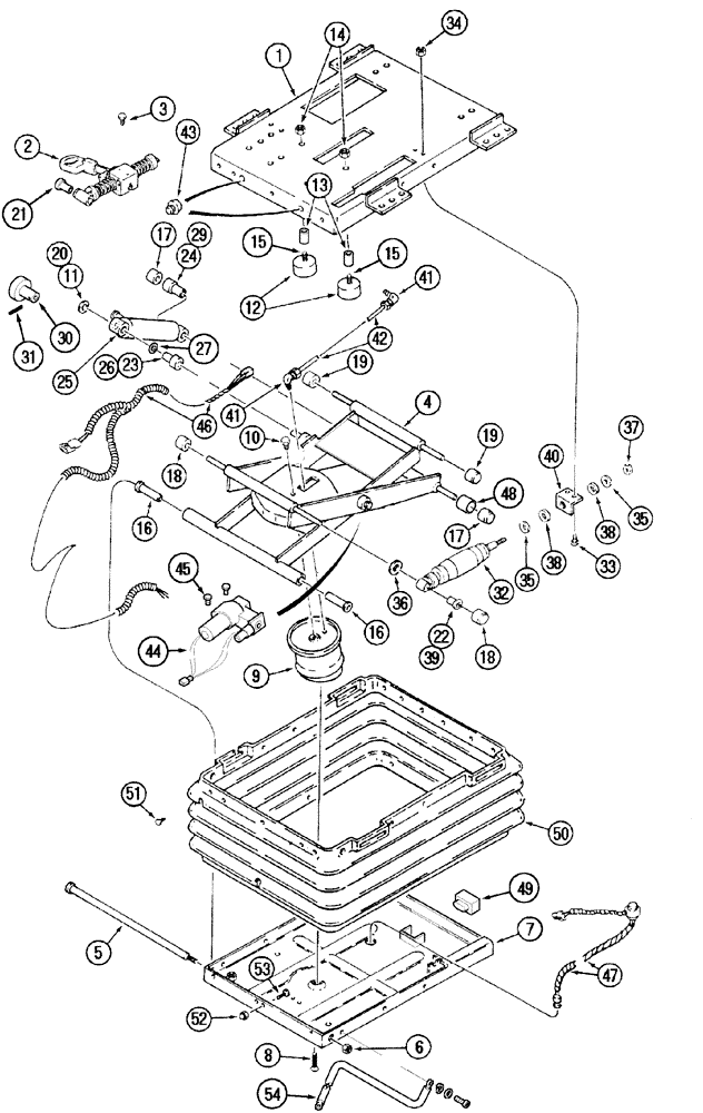 Схема запчастей Case IH MX150 - (09-50) - SWIVEL SEAT (90) - PLATFORM, CAB, BODYWORK AND DECALS