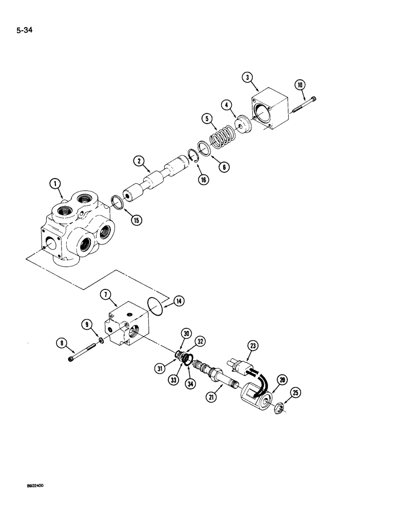 Схема запчастей Case IH 9250 - (5-034) - DOUBLE SELECTOR VALVE, STEERABLE AXLE HYDRAULICS (05) - STEERING