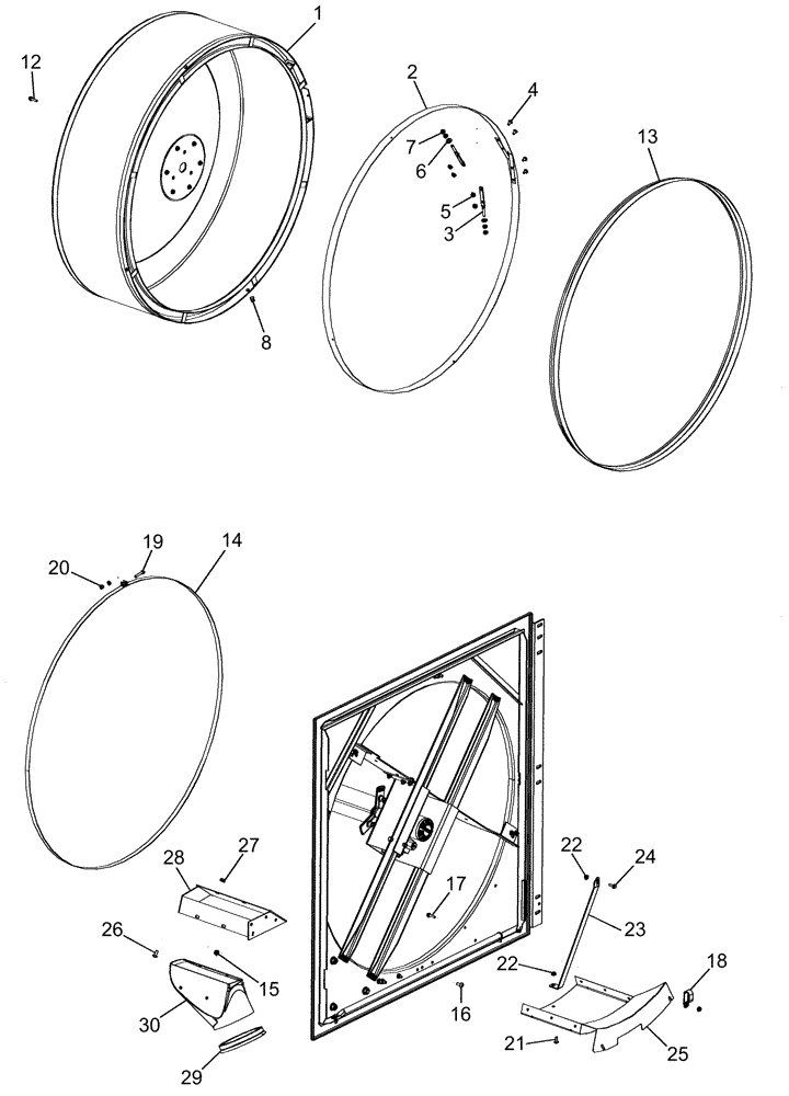 Схема запчастей Case IH 2388 - (02-07) - METAL ROTARY AIR SCREEN ASSY (01) - ENGINE
