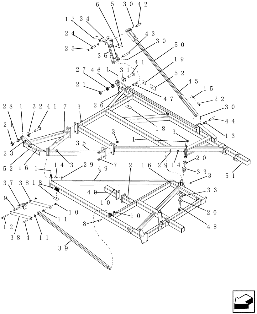 Схема запчастей Case IH PTX600 - (1.060.1) - 12 FT THREE SECTION OUTER WING ASSEMBLY (12) - FRAME