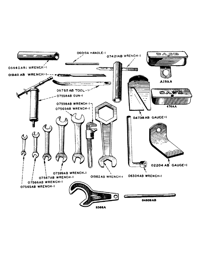 Схема запчастей Case IH DC-SERIES - (142) - TOOLS AND TOOL BOX, D, DC, DH, DO, DV (88) - ACCESSORIES
