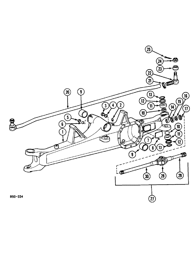 Схема запчастей Case IH 248 - (6-526) - AXLE HOUSING UNIVERSAL SHAFT - 4 WHEEL DRIVE, ZF, 258, 585 (06) - POWER TRAIN