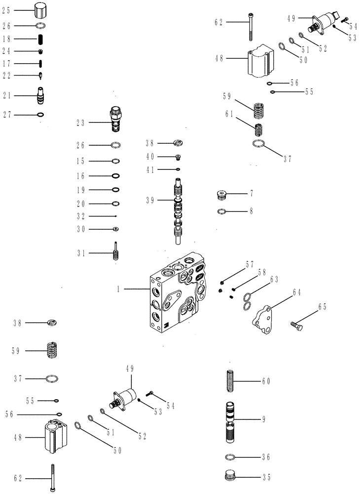 Схема запчастей Case IH MX275 - (08-25) - REMOTE HYDRAULIC CONTROL VALVE, BSN AJB363596 (08) - HYDRAULICS