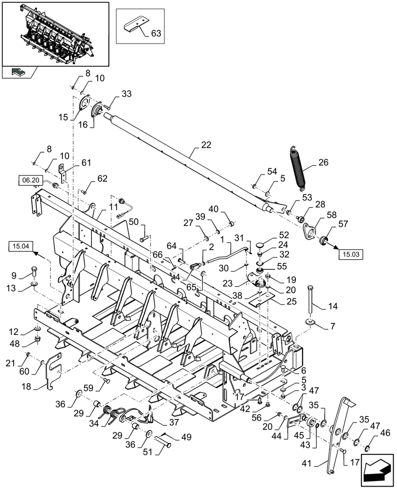 Схема запчастей Case IH LB333P - (15.06[01]) - KNOTTERS TRIP (15) - KNOTTER /WRAPPER