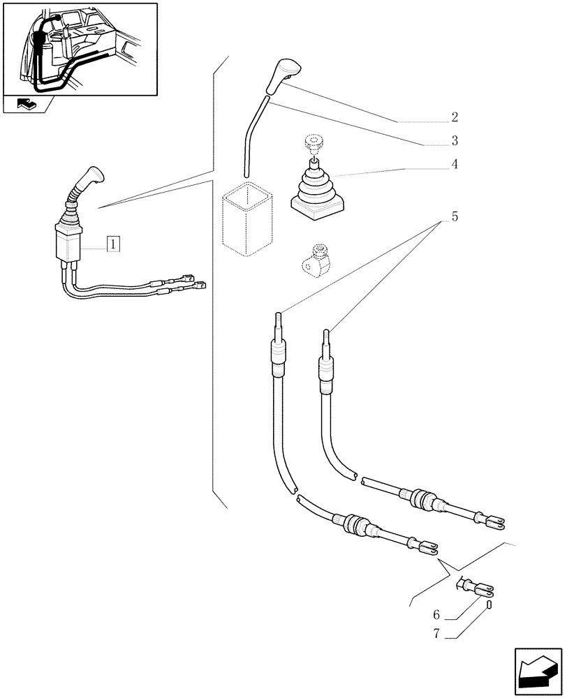 Схема запчастей Case IH FARMALL 65C - (1.92.82/06A) - JOYSTICK FOR REAR REMOTE VALVES - BREAKDOWN (10) - OPERATORS PLATFORM/CAB