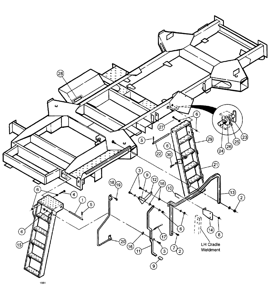 Схема запчастей Case IH SPX3150 - (110) - SUSPENSION AND FRAME,  LADDERS, L.H. (39) - FRAMES AND BALLASTING
