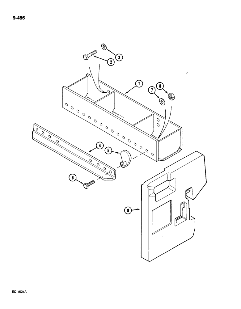 Схема запчастей Case IH 585 - (9-486) - FRONT END WEIGHTS AND BRACKET (09) - CHASSIS/ATTACHMENTS