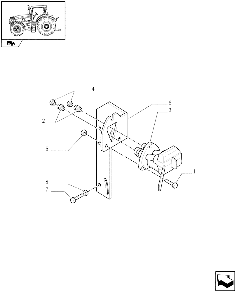 Схема запчастей Case IH PUMA 165 - (1.68.6[10]) - (VAR.171-385) PNEUMATIC TRAILER BRAKE (ITALY) - BRACKET AND COUPLING (05) - REAR AXLE