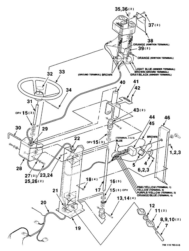 Схема запчастей Case IH 8840 - (04-002) - STEERING COLUMN ASSEMBLY (41) - STEERING
