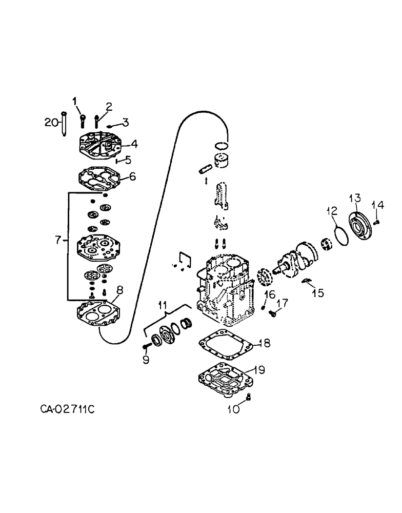 Схема запчастей Case IH 7288 - (13-27) - SUPERSTRUCTURE, COMPRESSOR (05) - SUPERSTRUCTURE