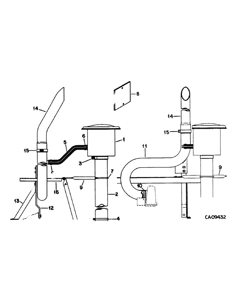Схема запчастей Case IH 1480 - (12-04) - POWER, ASPIRATED PRE-CLEANER PRE-SCREENER, FACTORY INSTALLED ASPIRATOR ATTACHMENT W/O MUFFLER Power