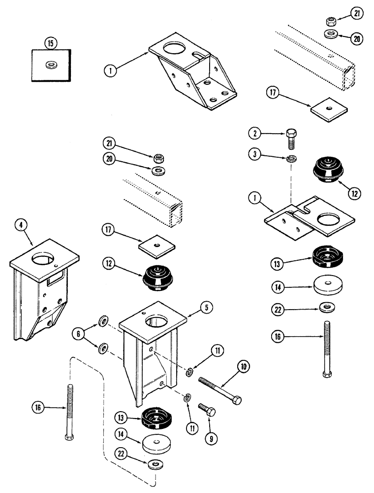 Схема запчастей Case IH 7250 - (9-100) - CAB MOUNTS (09) - CHASSIS/ATTACHMENTS
