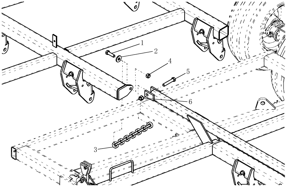Схема запчастей Case IH 800 - (39.100.24) - FRAME, SAFETY CHAIN - TOOLBAR (60 AND 70) (39) - FRAMES AND BALLASTING