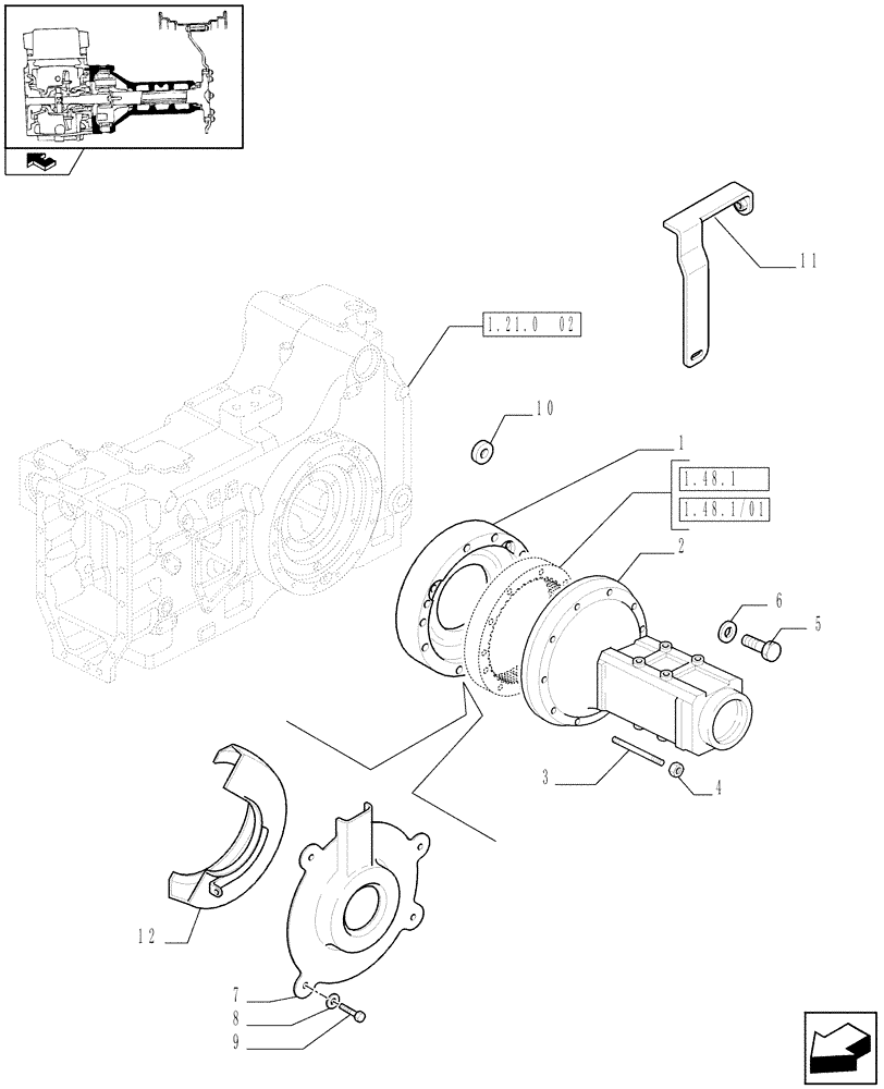 Схема запчастей Case IH PUMA 140 - (1.48.0) - SIDE REDUCTION UNIT (FINAL DRIVE) HOUSING AND COVERS (05) - REAR AXLE