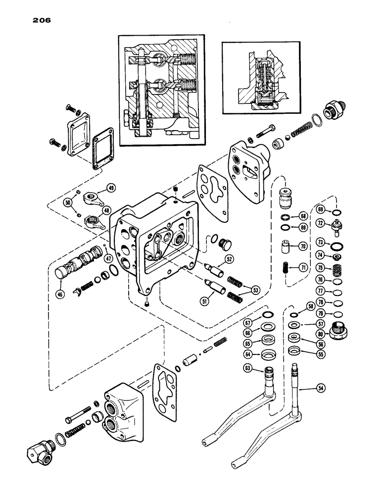 Схема запчастей Case IH 1070 - (206) - A42248 VALVE (08) - HYDRAULICS