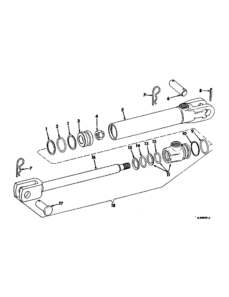 Схема запчастей Case IH 4186 - (10-21) - HYDRAULICS, DOUBLE ACTING HYDRAULIC CYLINDER, FOR HYDRAULIC DRAWBAR (07) - HYDRAULICS