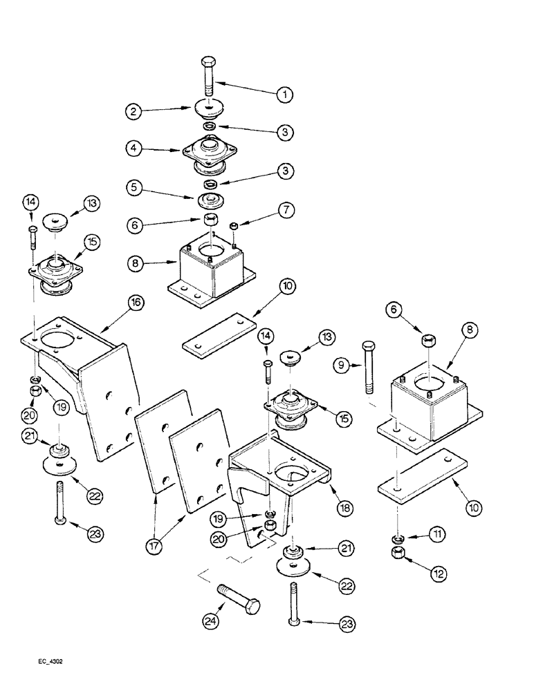 Схема запчастей Case IH 3230 - (9-028) - CAB MOUNTINGS, ISO-MOUNTS (09) - CHASSIS/ATTACHMENTS