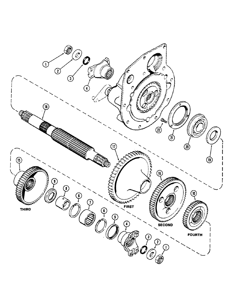 Схема запчастей Case IH 2470 - (234) - OUTPUT SHAFT (06) - POWER TRAIN