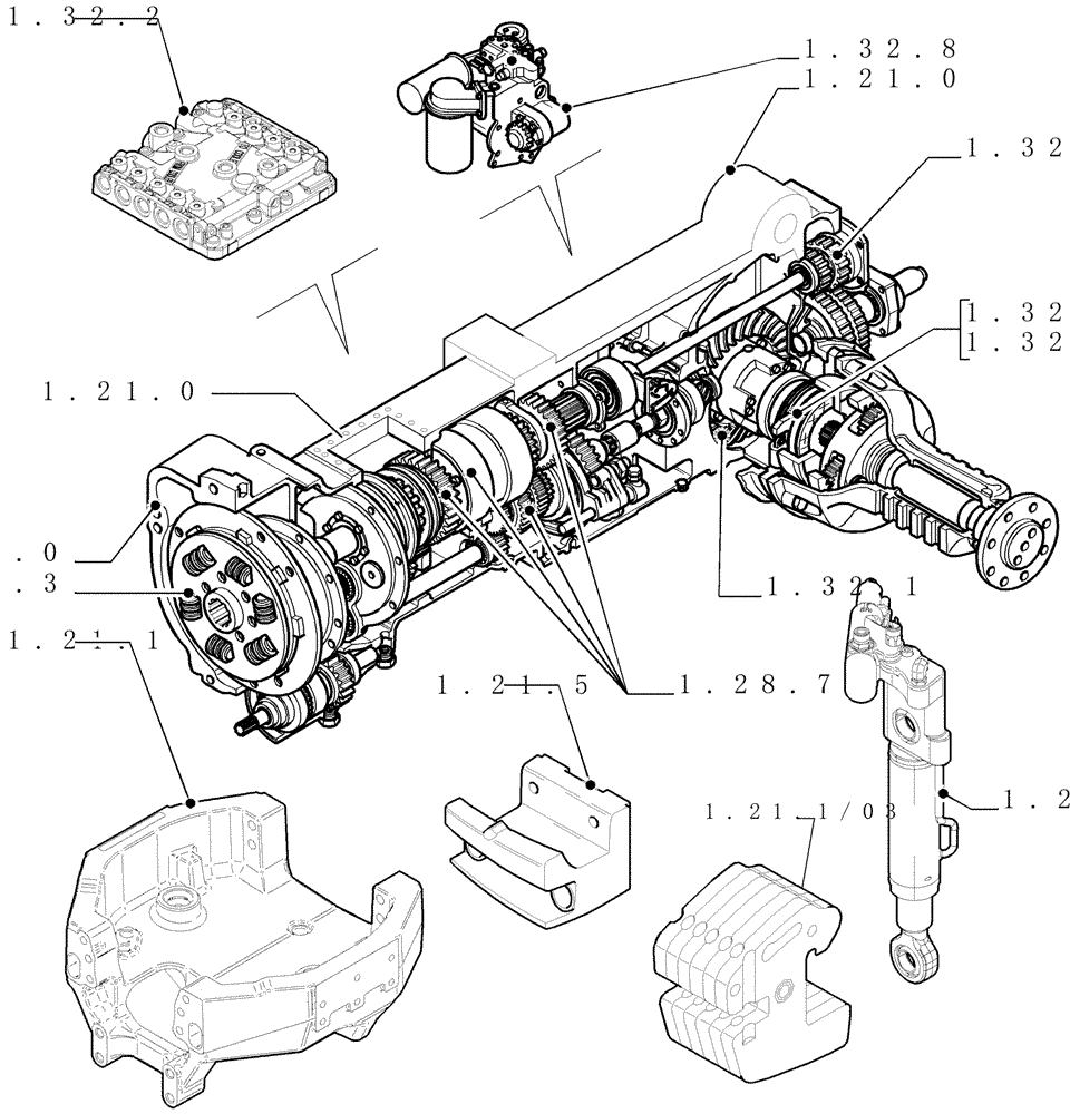Схема запчастей Case IH PUMA 165 - (1.20.0[01]) - SEC. 03 - TRANSMISSION (03) - TRANSMISSION