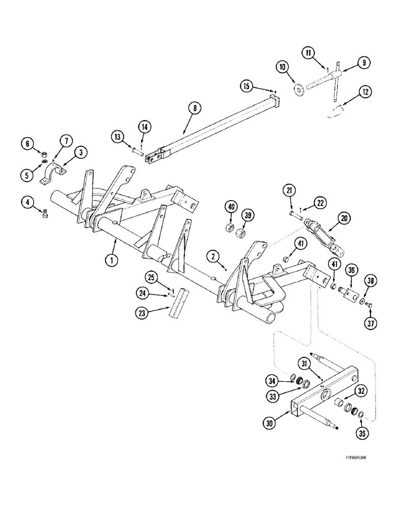 Схема запчастей Case IH 5800 - (9-08) - MAIN FRAME AXLES AND DEPTH CONTROL, FLAT FOLD, 19 FOOT (09) - CHASSIS/ATTACHMENTS