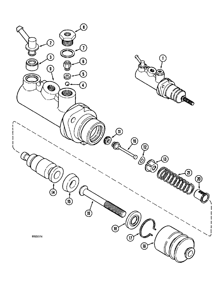 Схема запчастей Case IH 1688 - (7-12) - MASTER BRAKE CYLINDER ASSEMBLY (5.1) - BRAKES
