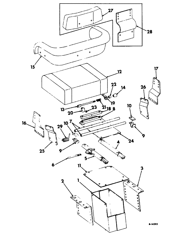 Схема запчастей Case IH 403 - (090) - OPERATORS SEAT, S/N 806 AND ABOVE (90) - PLATFORM, CAB, BODYWORK AND DECALS