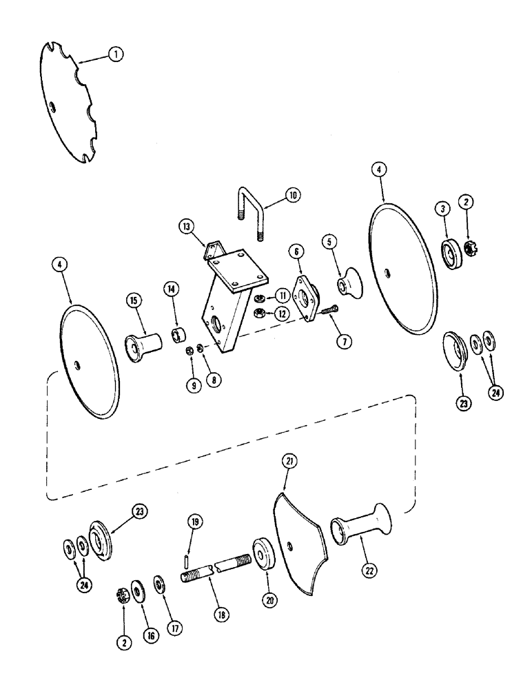 Схема запчастей Case IH DOT 17 - (38) - RIGHT REAR GANG MODEL 17-17 