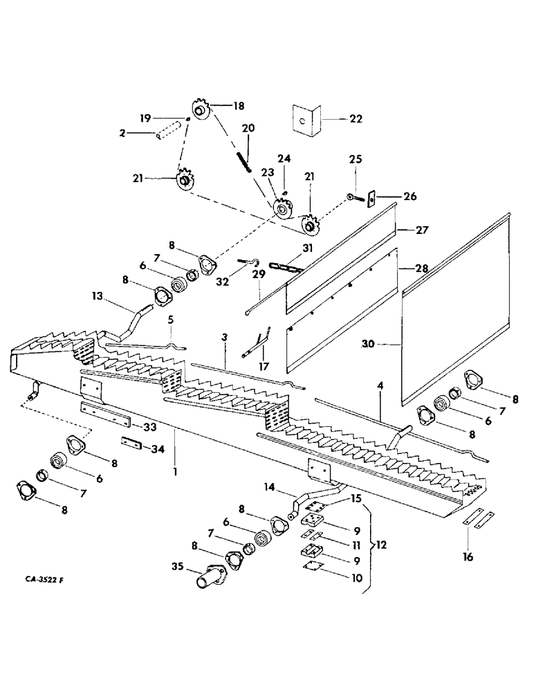 Схема запчастей Case IH 915 - (22-1) - STRAW WALKER, STRAW WALKER AND DRIVE Straw Walkers