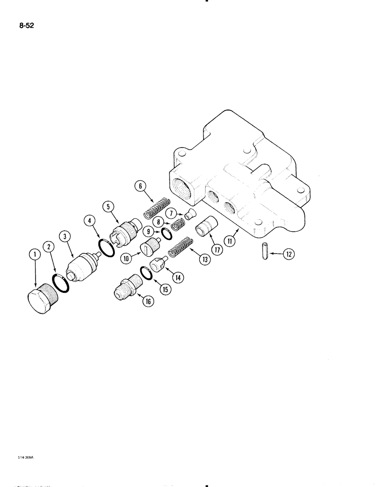 Схема запчастей Case IH 595 - (8-52) - DRAFT CONTROL, UNLOADING AND FLOW CONTROL VALVE (08) - HYDRAULICS