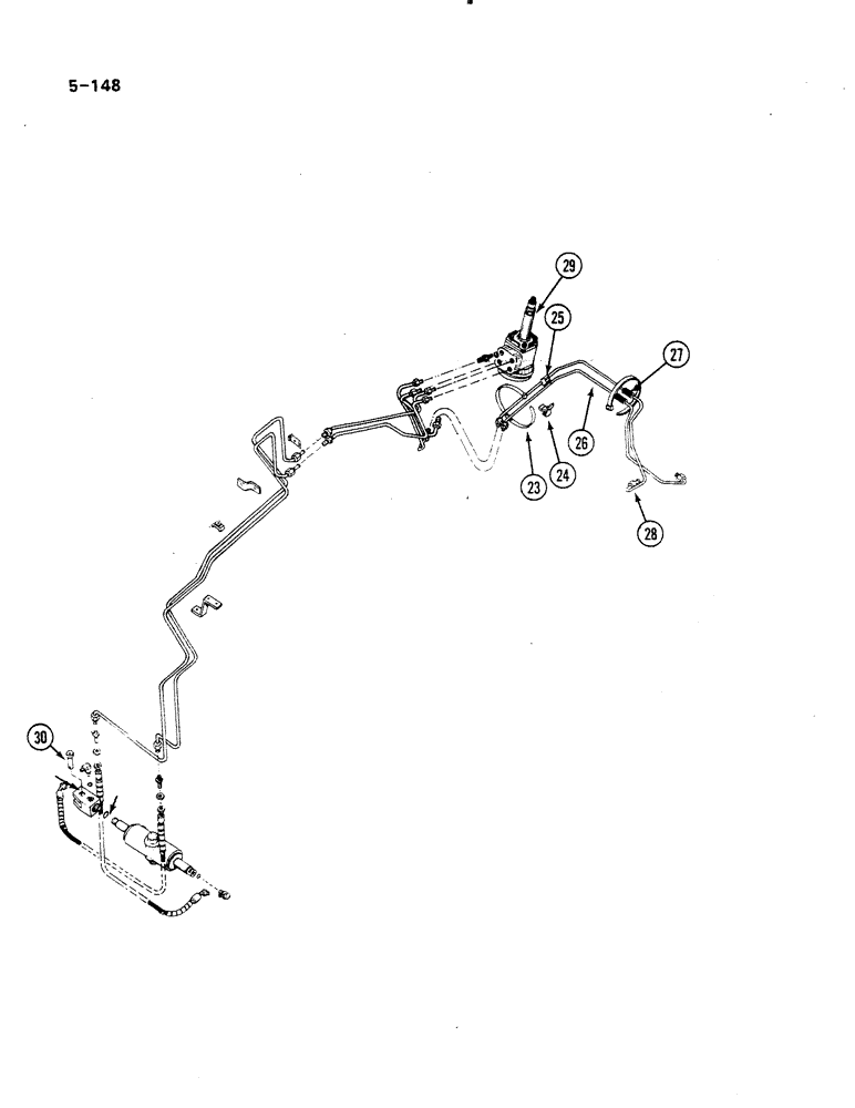 Схема запчастей Case IH 485 - (5-148) - POWER STEERING, ADJUSTABLE FRONT AXLE AND CAST BOLSTER, PRIOR TO P.I.N. 18001 (CONTD) (05) - STEERING