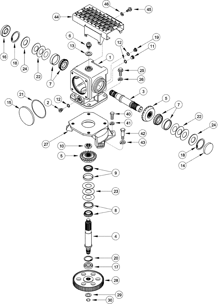 Схема запчастей Case IH 2555 - (09A-14) - GEARBOX - DRUM NUMBER 4 ( 4 ROW NARROW AND 4 ROW WIDE), DRUM NUMBER 5 ( 5 ROW NARROW AND 5 ROW WIDE) (13) - PICKING SYSTEM